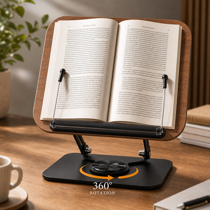 SUNCHHAYA New Book Reading Stand With Adjustable Height-Angle (R51_Brown)