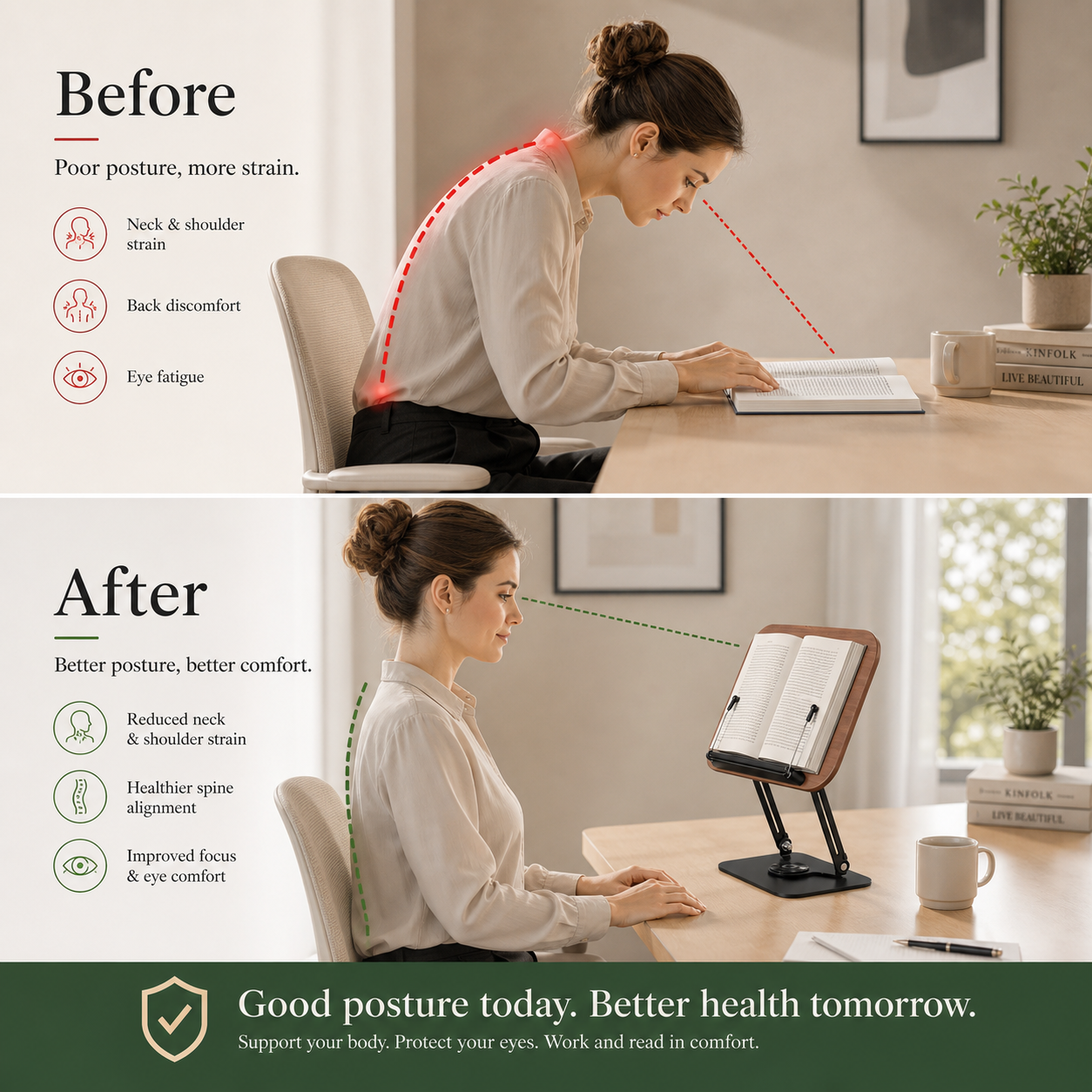 SUNCHHAYA New Book Reading Stand With Adjustable Height-Angle (R51_Brown)