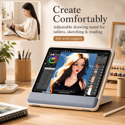 SUNCHHAYA Ipad Stand-Adjustable Reading, Writing & Drawing Stand with Soft Wrist Pad, 4 Pieces Of Silica pads Included (P29)