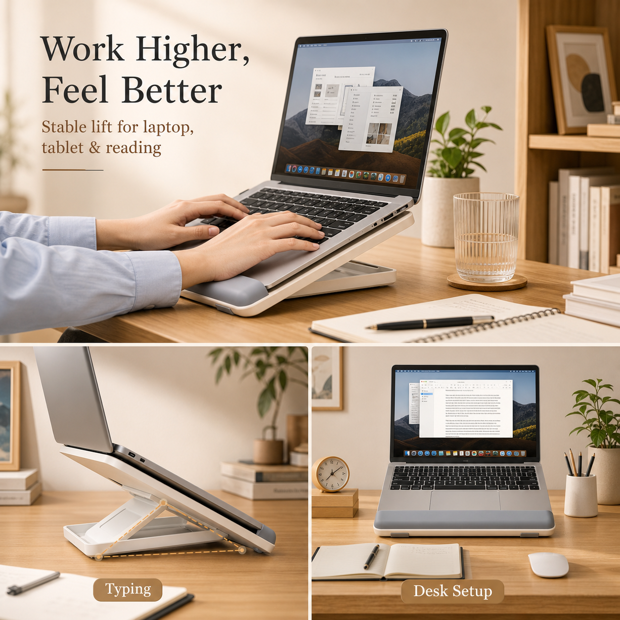 SUNCHHAYA Ipad Stand-Adjustable Reading, Writing & Drawing Stand with Soft Wrist Pad, 4 Pieces Of Silica pads Included (P29)
