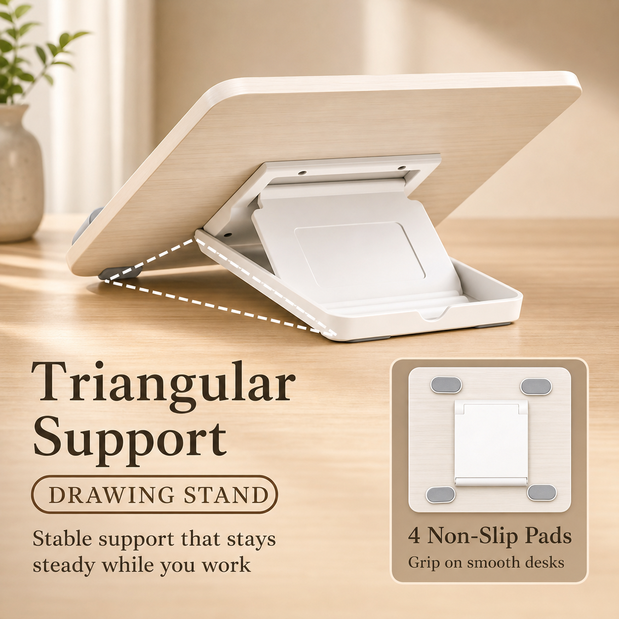 SUNCHHAYA Ipad Stand-Adjustable Reading, Writing & Drawing Stand with Soft Wrist Pad, 4 Pieces Of Silica pads Included (P29)