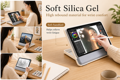 SUNCHHAYA Ipad Stand-Adjustable Reading, Writing & Drawing Stand with Soft Wrist Pad, 4 Pieces Of Silica pads Included (P29)