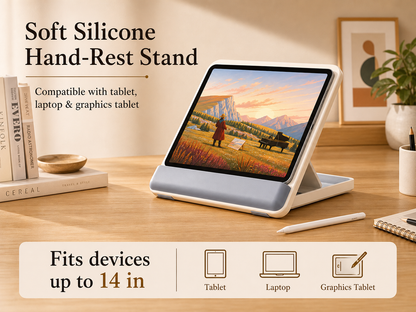 SUNCHHAYA Ipad Stand-Adjustable Reading, Writing & Drawing Stand with Soft Wrist Pad, 4 Pieces Of Silica pads Included (P29)