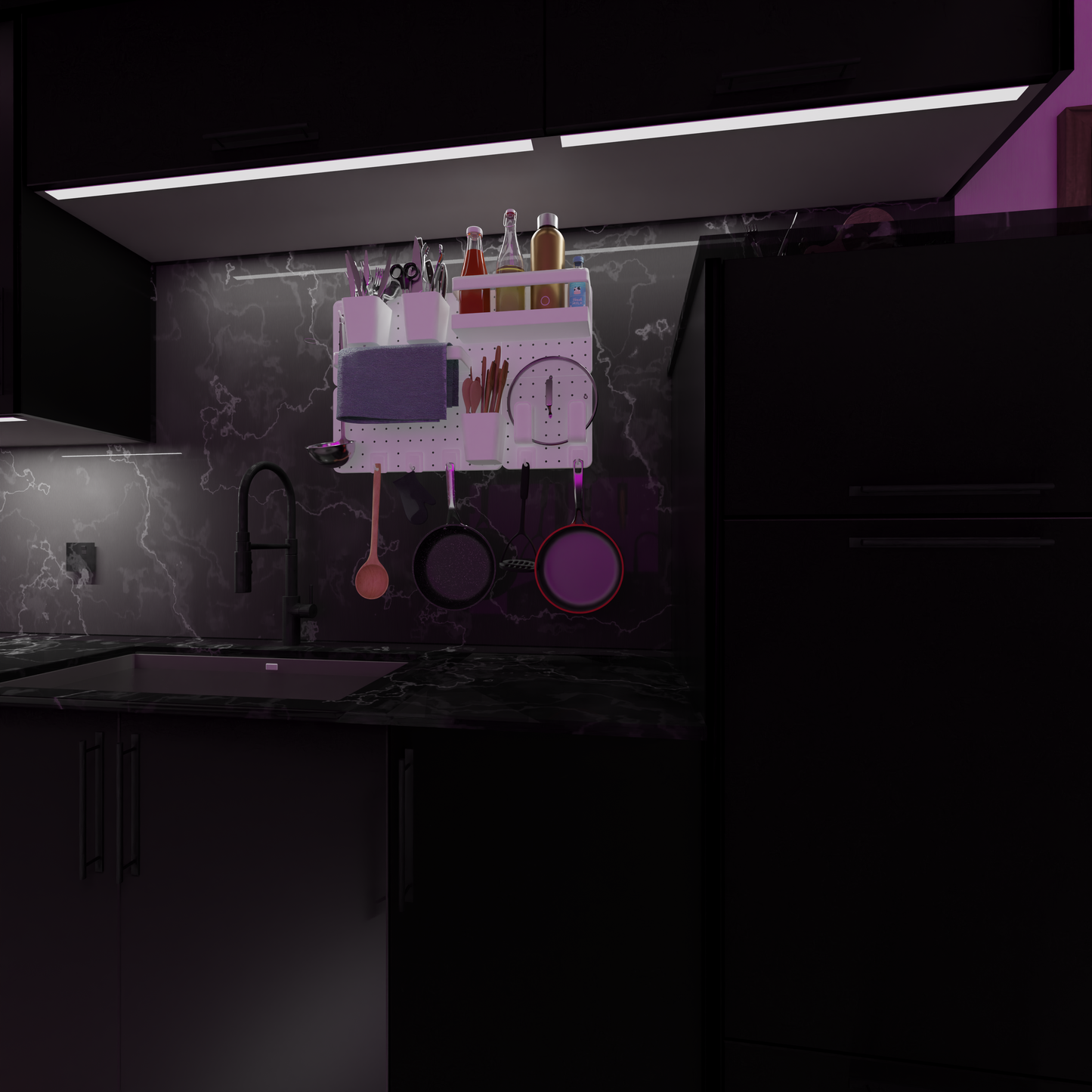 SUNCHHAYA Peg Board, Pegboard for Wall Organizer (White, Size :- 63x42 CM)