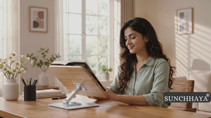 SUNCHHAYA (SH-10) Premium 360° Rotatable Adjustable Book & Laptop Stand